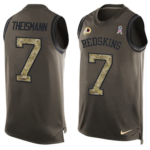 Nike Redskins #7 Joe Theismann Green Men's Stitched NFL Limited Salute To Service Tank Top Jersey